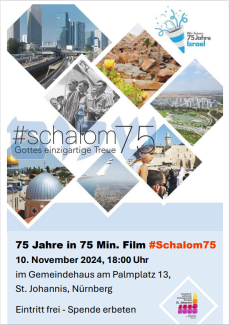 Filmabend Israel 10.11.2024, 18 Uhr, Großer Saal Gemeindehaus