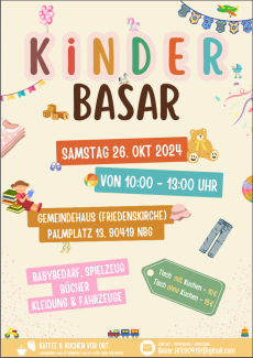 Kinderbasar HfK Lerchenbühlstraße 26.10.2024, 10-13 Uhr