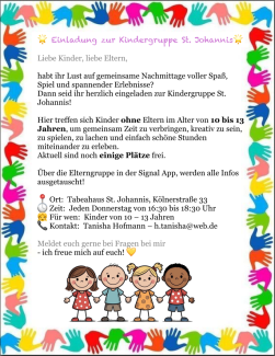 Kindergruppe TabeaHaus Donnerstag 16.30-18.30 Uhr