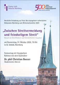 Reformationsfest 31.10.2024, 19 Uhr, St. Sebald