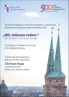 Reformationsfest 31.10.2025, 19 Uhr, St. Sebald